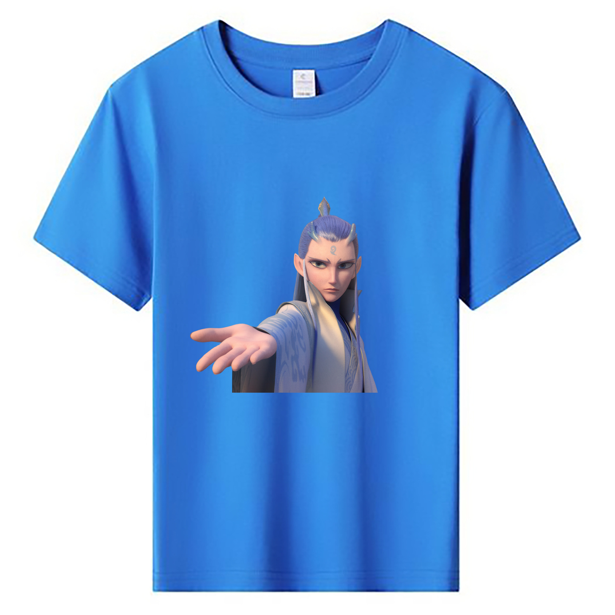（画像用） Ne Zha 2 ナタ 魔童の大暴れ 綿100％キッズTシャツ（フロントプリント）
